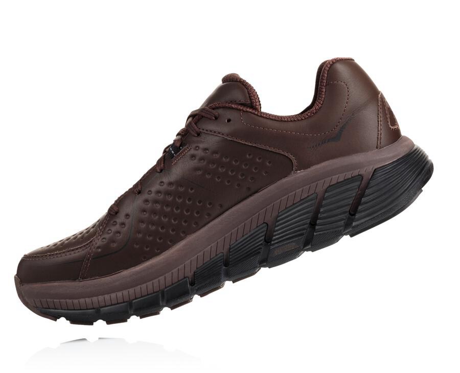 Hoka One One Tenisky Panske Hnede - Gaviota Kožené - 52046-GAST